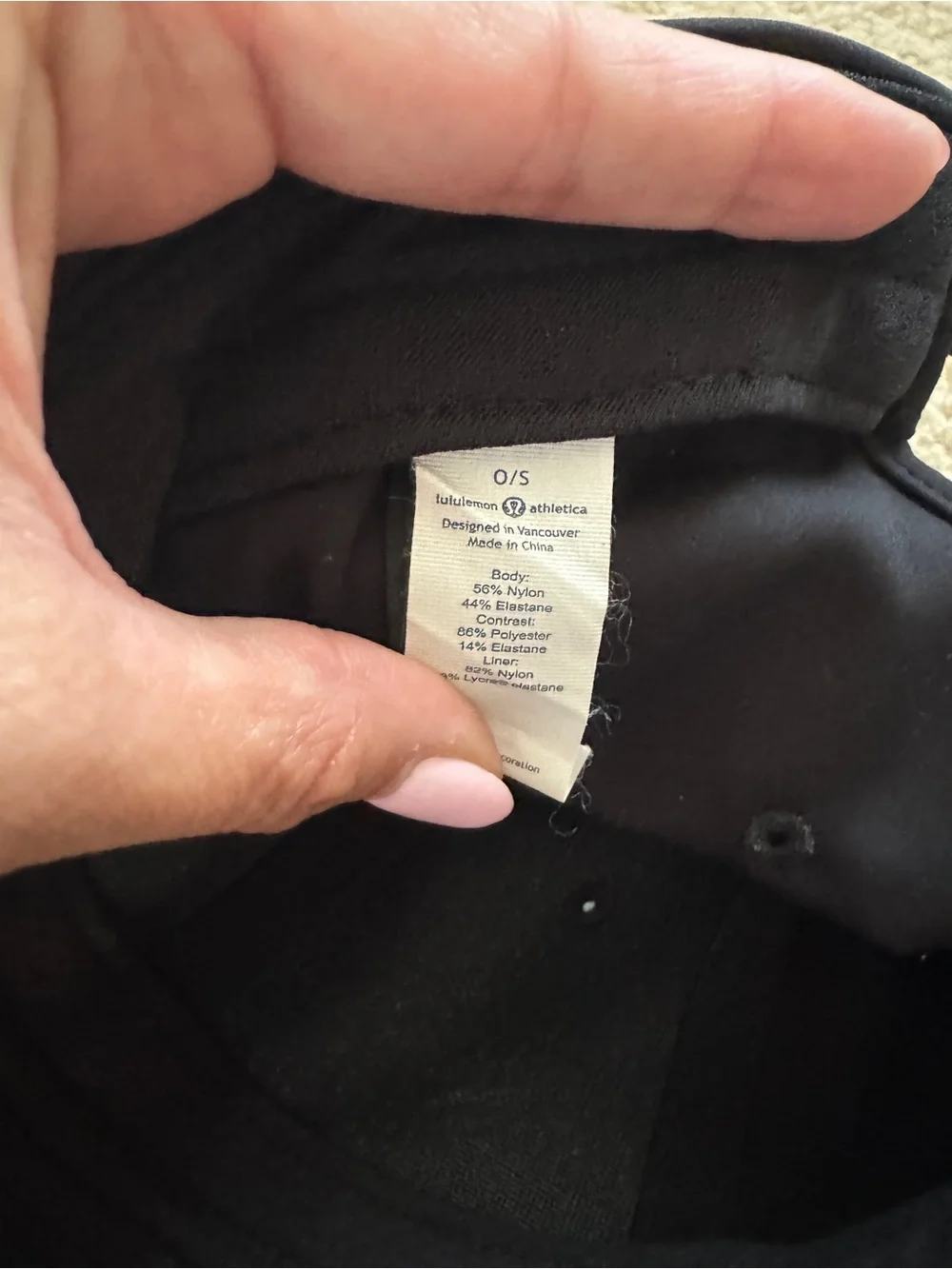 Lululemon Black Adjustable Performance Baseball Cap Hat One Size